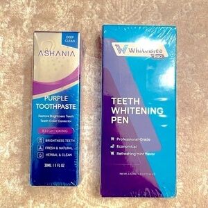 Brand New Set of Purple Toothpaste & Teeth Whitening Pens Stain Color Corrector
